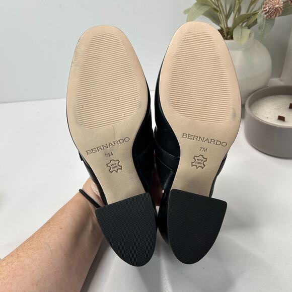 Bernardo Natasia Slip On Leather Mules Block Heels Buckle Women's 7 M NWOB - Picture 9 of 11